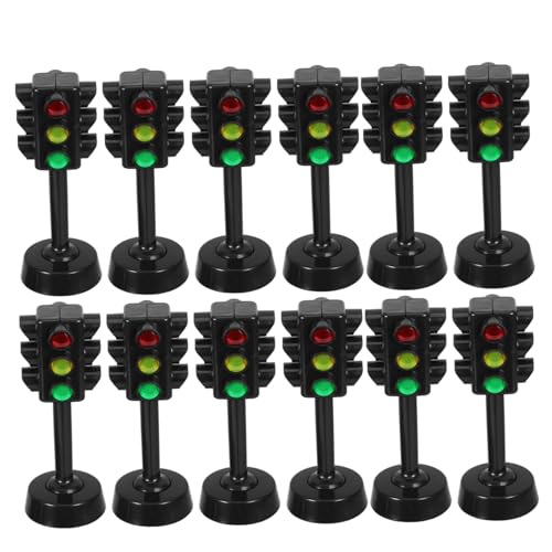 KONTONTY 12Pcs Mini Signal Lamp Early Educational Traffic Light Signal Light Models for Cultivates Safety Awareness and Curiosity Present for Birthdays and Holidays