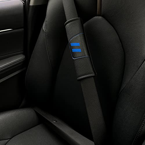 Remoch Seat Belt Pads For Dodge Charger Challenger Durango Accesssories 2015-2023, Leather Seatbelt Cover Shoulder Strap Cushion Proetection Sleeve (2 Pcs, Blue) #TOP4