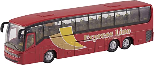 Celino® City Coach Airport Bus DieCast Toy Model Vehicles Kids Children Toys Freewheeling (Red)