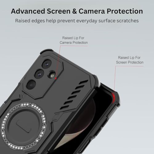 Image of Back Cover Case for Samsung Galaxy F36 5G | 360 Protection Mobile Phone Case | Mag-Safe | Camera Protection | Samsung Galaxy F36 Back Cover | Samsung Galaxy F 36 5+G - Black TPU + PC