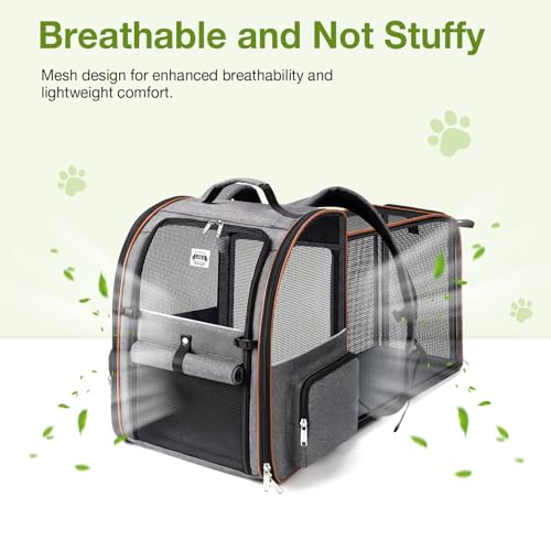 Lekebobor BP-21065GR02HSUS2 Large Cat Backpack Carrier Expandable Pet Carrier Backpack For Small Dogs Medium Cats Fit Up To 18 Lbs thumb #2
