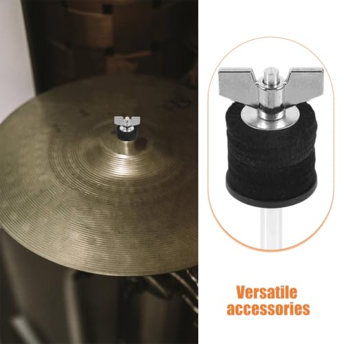 Levemolo 2pcs Cymbal Stacker Stand para bateria Soporte plegable de brackets para platillos con fieltros de montaje y herramientas, montaje de volumen bajo miniatura 3