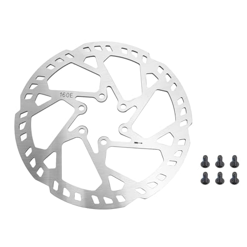 160mm Disc Brake Rotor for Electric Scooters and Bikes, 2.3mm Thick, 6 Bolt Mounting, sturdy and dependable Braking Performance, Stainless Steel Scooter Disc Brake