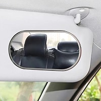 Lyxheth 2PCS Car Sun Visor Mirror Kit - Stainless Steel Makeup Mirrors, Self-Adhesive, Large & Small Size - View #6