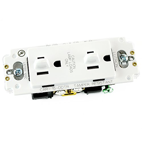 Lutron Car-15-Ddtr-Wh Receptacle, White #TOP1