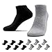 Produktbild QINCAO 12 Paar Sneaker Socken Herren Damen Sportsocken Baumwoll Unisex Schwarz Grau, 43-46