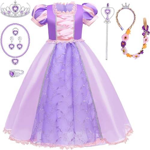 Disfraz completo de princesa para niñas con peluca y accesorios miniatura 1