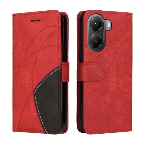 Cover Protettiva per Xiaomi Poco X7 PRO Case retrò Cellulare Custodia Libro Antiurto in Flip Portafoglio Flip Magnetica rosso pelle
