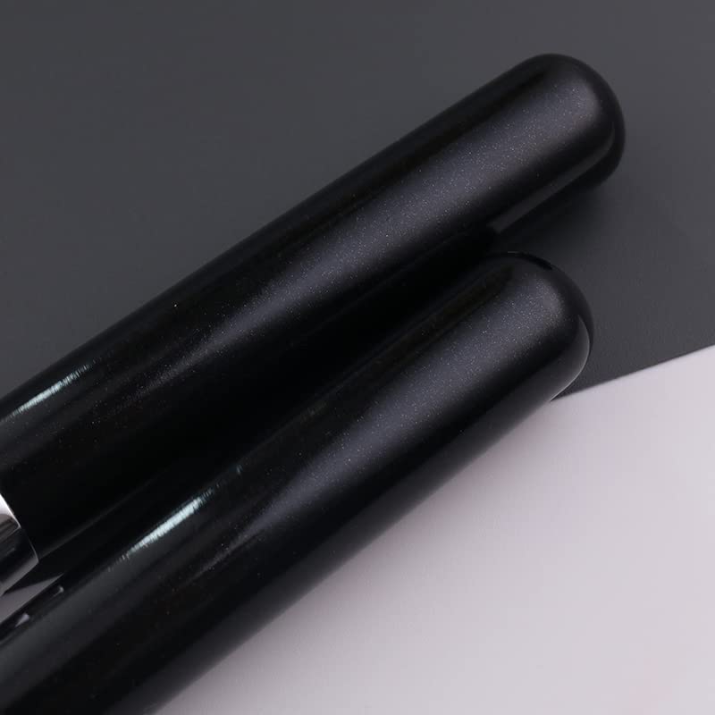 Miniatura 8 de Virola de cobre de lujo de encargo Negro Plata sola cepillo de maquillaje Fundación cepillo (F05)