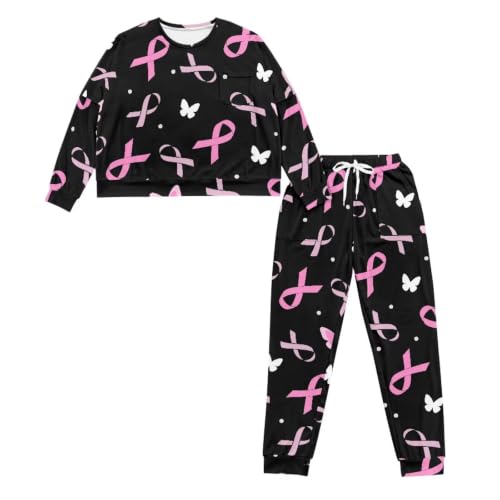 Image of Women's Pajamas Set Soft 2 Piece Loungewear Long Sleeve Pj Set