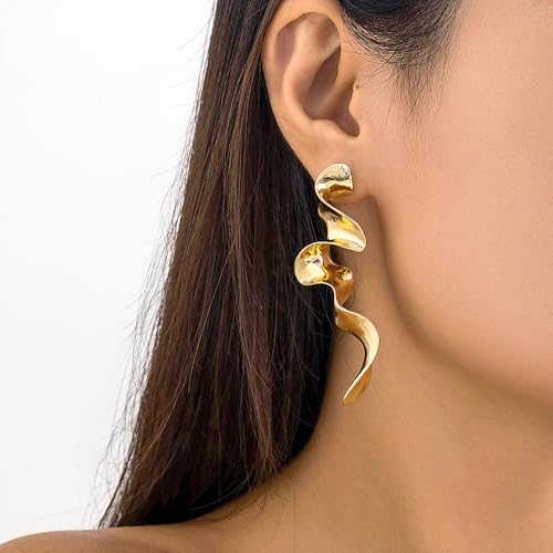 Fashion Gold Irregular Geometric Drop Dangle Earrings for Women Boho Silver Long Statement Earrings Abstract Earrings Jewelry Gift3