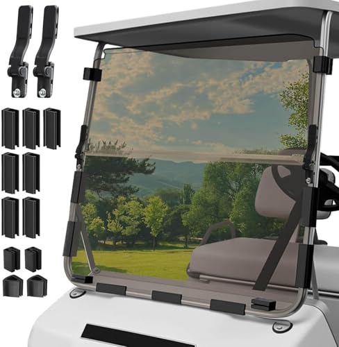 5MM PC Tinted Golf Cart Windshield for 1982-2000.5 Club Car DS HD Hinges