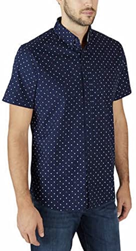 Lee Men Short Sleeve Woven Shirt (Dark Blue, Large) #TOP21