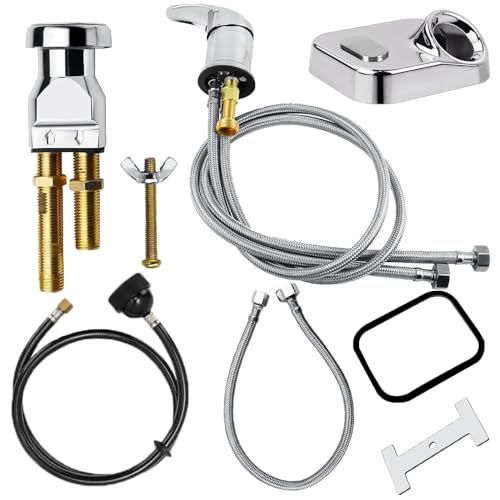 RLOZUI Salon Shampoo Bowl Faucet Vacuum Breaker Kit Faucet Temperature Control Valve with Sprayer Hose and Holder for Shampoo Bed Bowl Salon or Backwash Unit Sink Replacement Parts Chrome by RLOZUI - Used condition - US$26.57