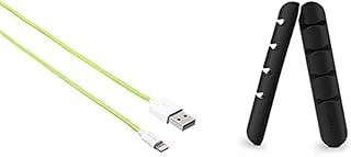 Keendex Cable Essentials Bundle ( 1930 Lightning Charging Cable - Green + UGREEN Cable Clips Holder 2Pack Desktop Cable Management - Black)