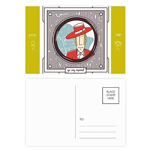 Carte postale illustration rouge espagnole lot de 20 pour ami
