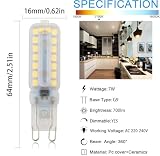 Żarówka LED, Żarówka LED G9, ściemnialna, 7 W, 8 szt., bez migotania, 220 V-240 V, 700 lumenów, kąt świecenia 360°(Cool White)