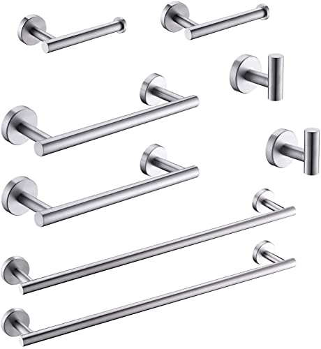 Gimili 2 Pack 4 Piece Bathroom Hardware Set Brushed Nickel,Stainless Steel Bathroom Accessories Set, Towel Bar Kit Wall Mounted. #TOP26