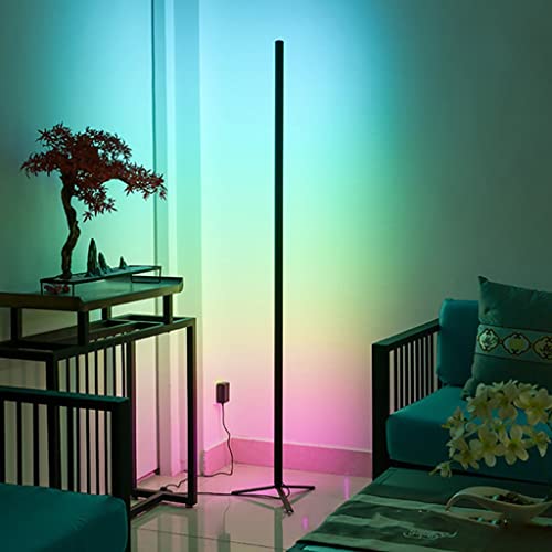 Lampe d'angle LED RVB : lampadaire moderne dimmable avec télécommande