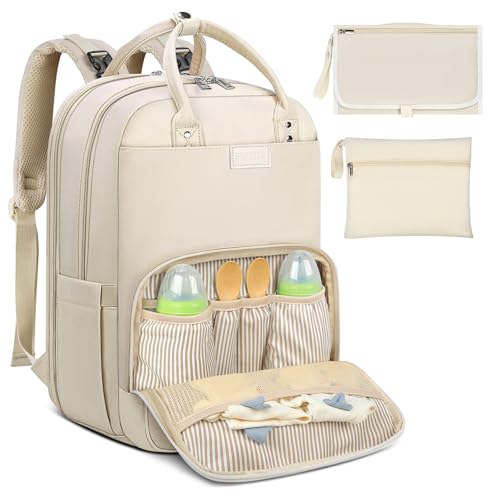 RAINSMORE Pañaleras Impermeable Multifunción Pañaleras Bebe Multibolsillos de Gran Capacidad con Puerto USB,Mochila...