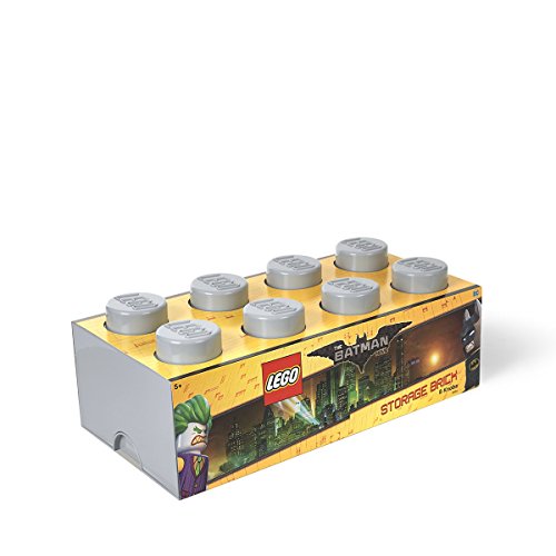Lego Batman Storage Brick 8 Medium Stone Grey