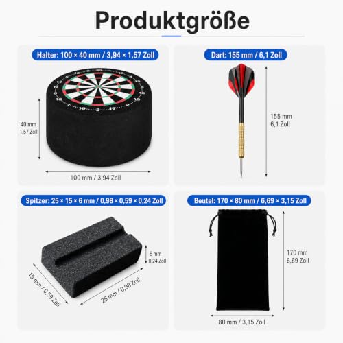 Lobaake 11 Pièces Jeu de Fléchettes, 6 Fléchettes Acier et 2 Mini-Cibles – vue 3
