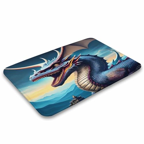 Felpudo de bienvenida de 50 cm x 80 cm con grabado de dragón para exterior e interior 5