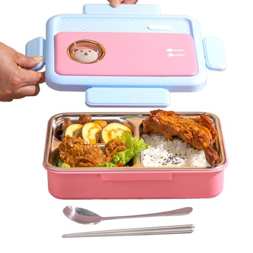 de Metal | Tuppers Alimentación - Tartera Metálica Portátil Con Divisorios Y Tapa Hermética Para Ensaladas Sándwiches Trabajo Viajes Escuela