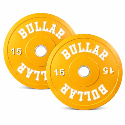 Image of BULLAR Olympic Color Rubber Bumper Plates Weightlifting Gym spare plates (30 KG SET (15KGX2))