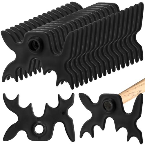 HappyAlley 30 Pcs Black Plastic Slip-on Pool Cue Bridge Head, Portable Moose Head Billiards Pool Cue Accessories and Equipments for Table Tennis