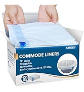 SAMEKY 120 Count Commode Liners for Bedside Commode, Portable Toilet Chair Bucket | Value Pack Un...