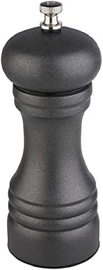 APS Pfeffermühle Gunmetal, Pfefferstreuer, Pfefferspender, Mahlwerk aus Edelstahl, Mahlgrad stufenlos einstellbar, 6 x 6 cm, Höhe 15,5 cm