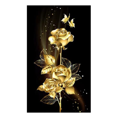LOREC Diamond Painting Rose, 5D Diamond Painting Fleur Broderie Art Diamant Complet Kit Peinture DIY Broderie Diamant Peinture Kits Plante pour Artisanat Maison...