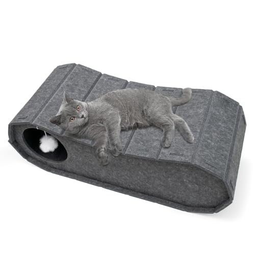 Beowanzk Faltbares Katzenbett – Indoor-Katzenhöhle zum Krallenschärfen, Ausruhen, Spielen, Überdachtes Versteck