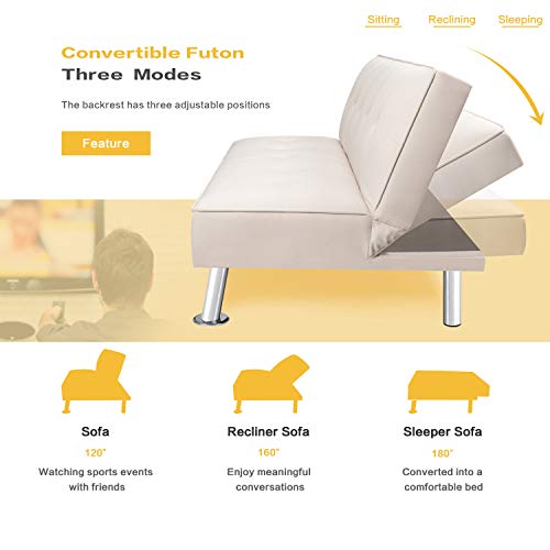 image for Furmax Futon Sofa Bed Convertible Sleeper Couch Bed for Living Room Mo