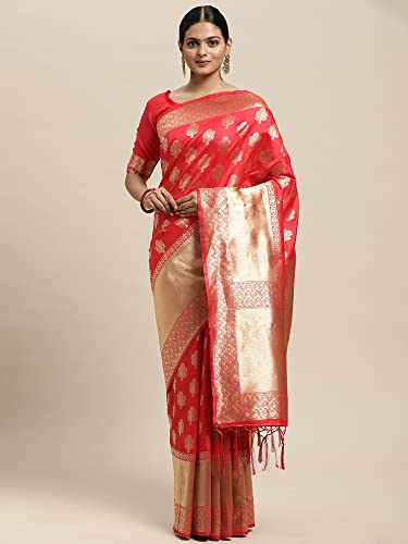 Image of AKHILAM Women's Banarasi Silk Woven Design Saree With Unstitched Blouse Piece (5DIXITA50 Parent)