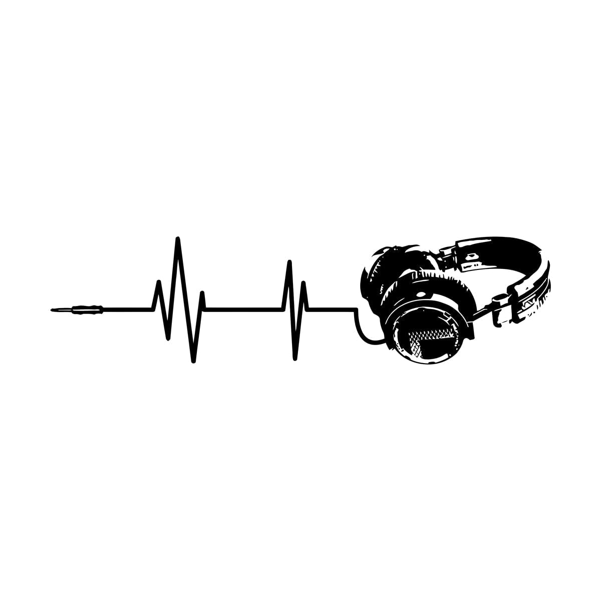Headphone Vinyl Wall Sticker Music Art Dj Diecut Weatherproof Decal Silhouette Cut Decor Mural Headphone Sticker Large - 28x114cm โ image 1