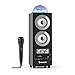 AUNA DiscoStar Silver - 2.1 altoparlanti Bluetooth, LED, Radio FM, 30 memoria, MP3, SD, Mini USB, AUX, Microfono, Controllo volume, Telecomando, Maniglie, Batteria, Portatile, Argento