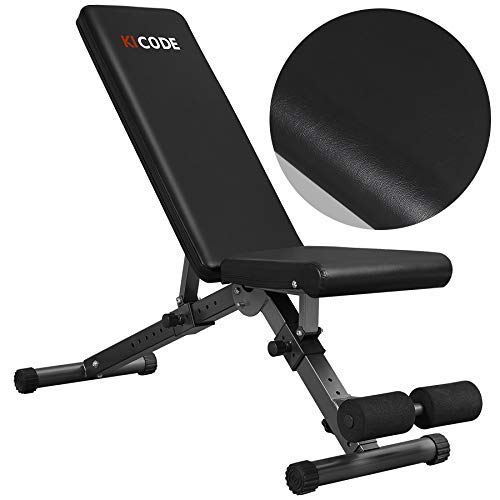 KICODE Weight Bench, Adjustable Strength Training Bench for Full Body Workout, Multi-Purpose Foldable Incline Decline Exercise Workout Bench for Home Gym
