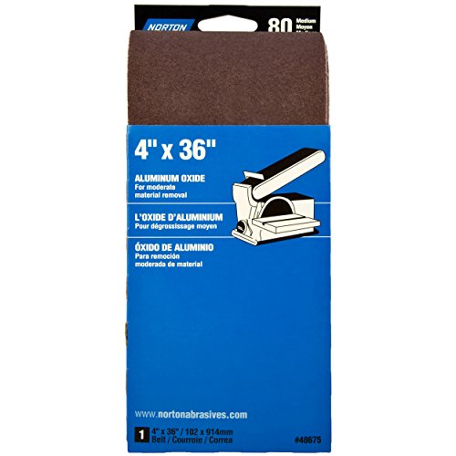 Bande abrasive 10 x 91 cm grain 80 en oxyde d'aluminium pour ponceuse