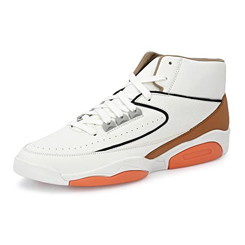 Image of Cruiser Mens 2514 White High-Neck Sneakers | Lightweight & Comfortable | Ideal for Walking, Gym, and Casual Wear