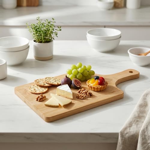 Set 6 tablas de cortar de bambú con mango 31x15x1 cm miniatura 7