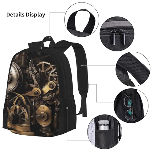 Sac à dos imprimé noir avec trousse à crayons et boîte à déjeuner - 5