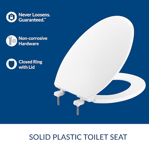 Bemis 7600T 000 abattant WC blanc avant allongé fermé