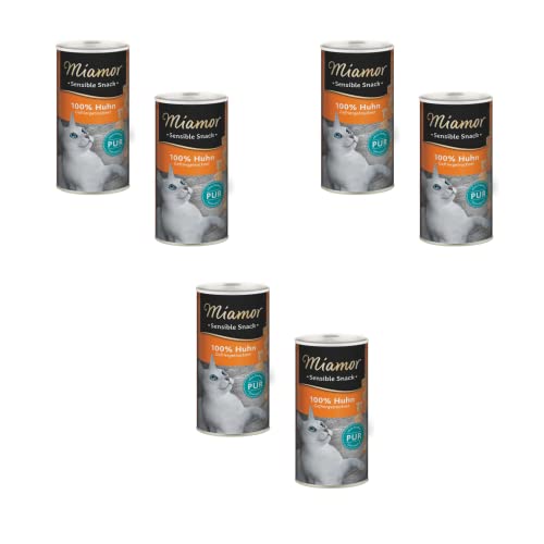 Miamor Sensible Snack Huhn Pur | 6er Pack | 6 x 30g | Katzensnack aus Hühnerbrustfilet | Einzelfuttermittel auch für empfindliche Katzen und bei Allergien | Als Belohnung