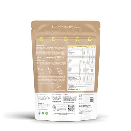 Image of Women's Plant Protein | 24g Protein per Serve | Caffe Mocha | Pack of 3 (1.5Kg) + Free Shaker | Vegan Pea Protein Isolate | No Bloating, Easy to Digest | 6 Natural Antioxidants | Safe | Sweetened with Monk Fruit | For the Everyday Woman