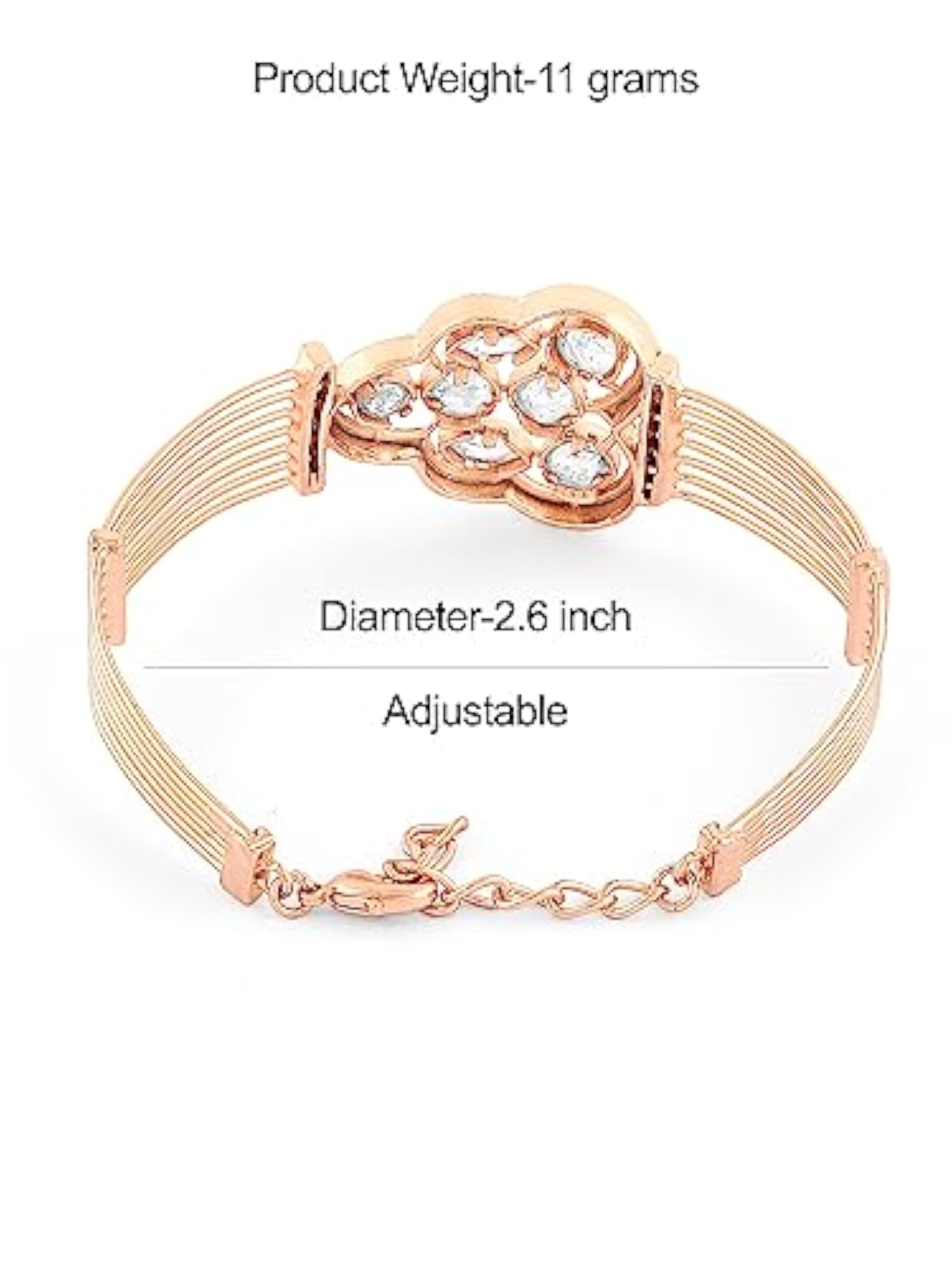 CZ Brass Bangle Kada Bracelet - ZPFK16200