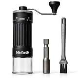MinYardik Molinillo de Café Manual 2 en 1 con Adaptador para Atornillador, 40 Ajustes de Molienda, Muelas Cónicas de Cerámica, Portátil para Espresso, Moka, Filtro y Prensa Francesa