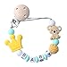 Personalizzato Bambino Clip Ciuccio Con Nome Soothie Giocattolo Silicone Ciuccio Catena Catena Personalizzato Nome Ciuccio Clip Unico Doccia regalo di compleanno per ragazzi ragazze- giallo