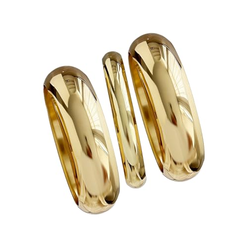 Bowdcvy Chunky Gold Bangle Bracelets for Women Stack Trendy Silver Wide Wrist Statement Cuff Bracelet Arm Cuffs Upper Bangle Fashion Jewelry Gift Accessories (3pcs gold)